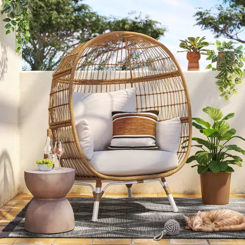 Steel Southport Rust Resistant Outdoor Patio Egg Chair Black - Threshold™
