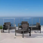 Cape Coral Set of 4 Aluminum Club Chair: Water Resistant & Weather-Resistant - Christopher Knight Home