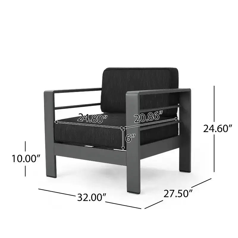 Cape Coral Set of 4 Aluminum Club Chair: Water Resistant & Weather-Resistant - Christopher Knight Home