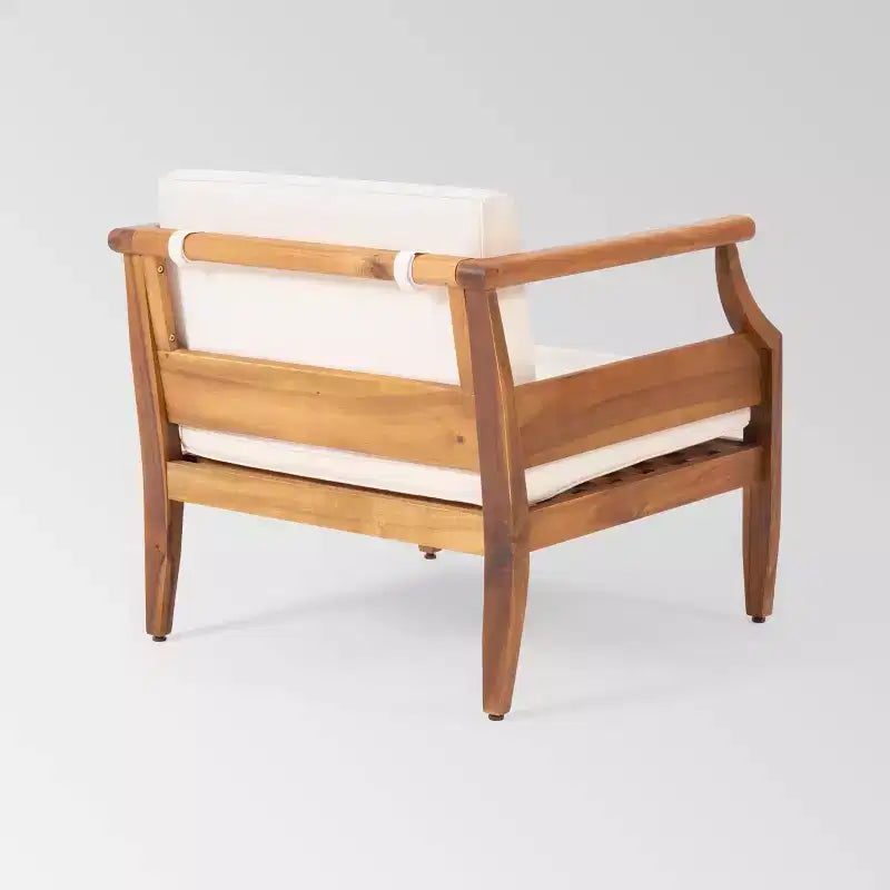 Aston 4pk Acacia Wood Mid-Century Modern Club Chair: Weather-Resistant Patio Seating - Christopher Knight Home