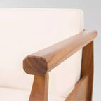 Aston 4pk Acacia Wood Mid-Century Modern Club Chair: Weather-Resistant Patio Seating - Christopher Knight Home