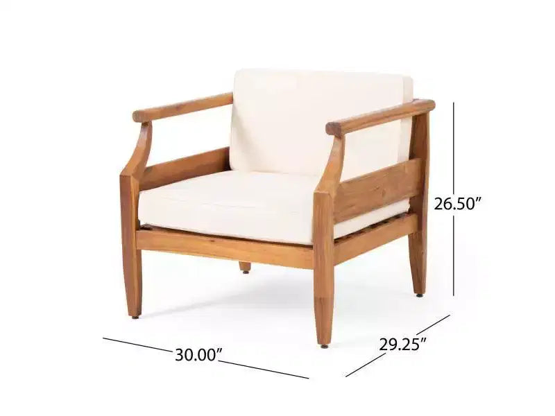 Aston 2pk Acacia Wood Mid-Century Modern Club Chairs: Weather-Resistant Patio Seating - Christopher Knight Home