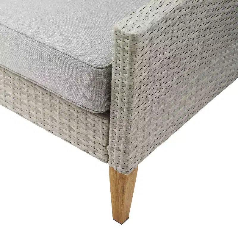 Capella Outdoor Wicker 2 Pc Chair Set Gray/Acorn - Crosley