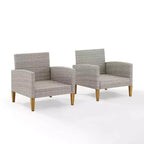 Capella Outdoor Wicker 2 Pc Chair Set Gray/Acorn - Crosley