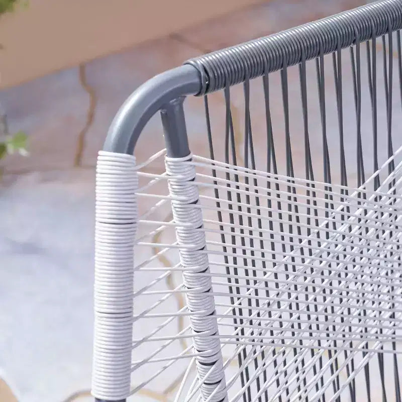 Milan 2pk Steel Club Chairs - Gray/White - Christopher Knight Home: Wicker Patio Accent Seating, Water-Resistant