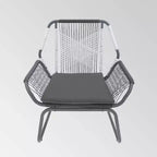Milan 2pk Steel Club Chairs - Gray/White - Christopher Knight Home: Wicker Patio Accent Seating, Water-Resistant