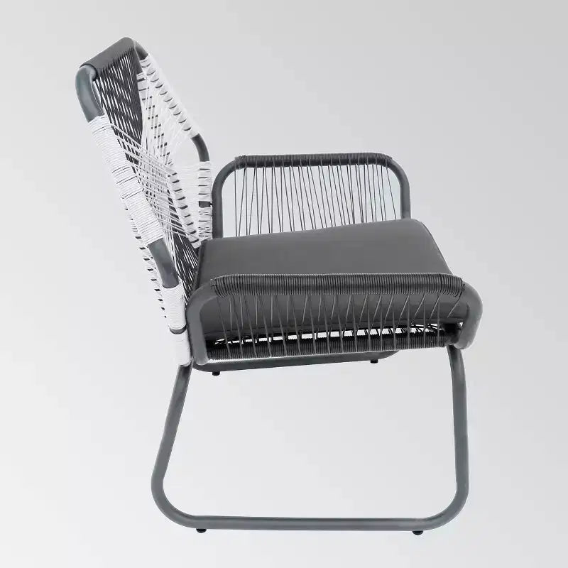 Milan 2pk Steel Club Chairs - Gray/White - Christopher Knight Home: Wicker Patio Accent Seating, Water-Resistant