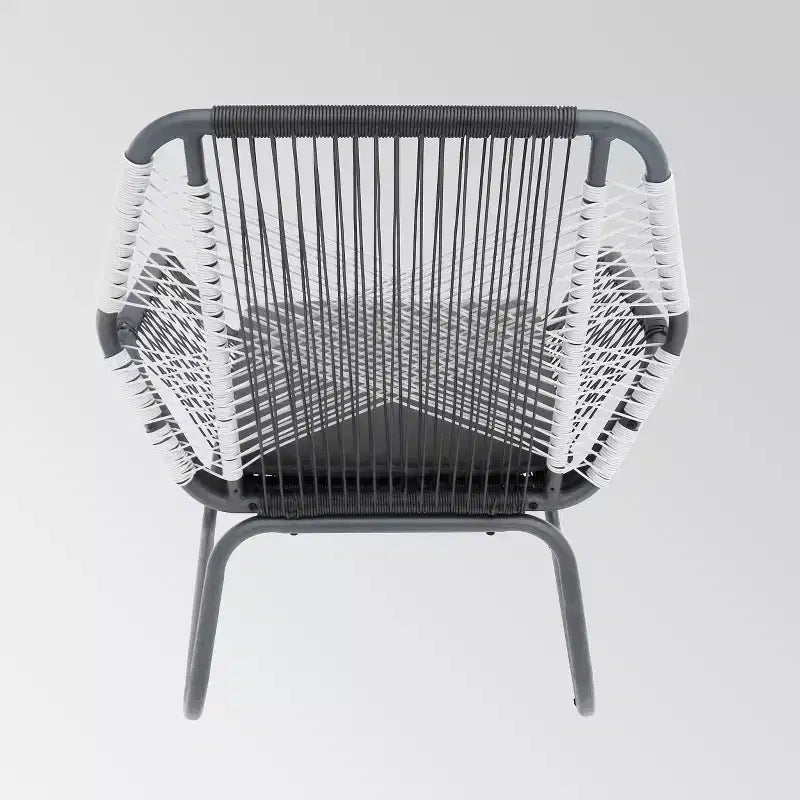Milan 2pk Steel Club Chairs - Gray/White - Christopher Knight Home: Wicker Patio Accent Seating, Water-Resistant