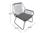 Milan 2pk Steel Club Chairs - Gray/White - Christopher Knight Home: Wicker Patio Accent Seating, Water-Resistant