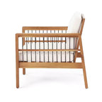 Christopher Knight Home Elias Outdoor Acacia and Iron Club Chair with Cushions Teak/Black/Beige
