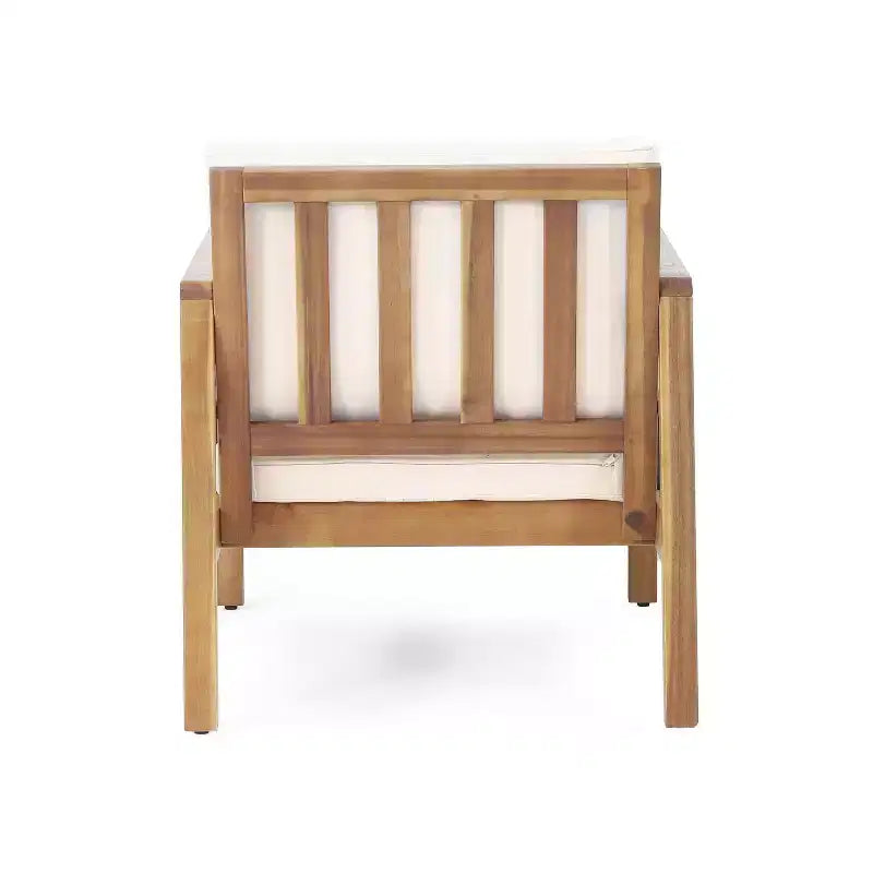 Christopher Knight Home Elias Outdoor Acacia and Iron Club Chair with Cushions Teak/Black/Beige