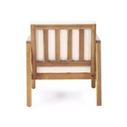 Christopher Knight Home Elias Outdoor Acacia and Iron Club Chair with Cushions Teak/Black/Beige