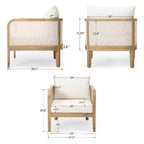 Christopher Knight Home Linksy Modern Patio Acacia Club Chair Water Repellent Cushion