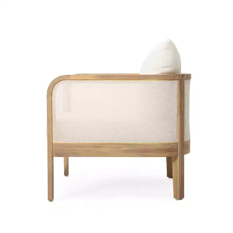 Christopher Knight Home Linksy Modern Patio Acacia Club Chair Water Repellent Cushion