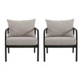 Christopher Knight Home 2pc Jansen Outdoor Patio Club Chair Aluminum Beige Black