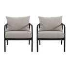 Christopher Knight Home 2pc Jansen Outdoor Patio Club Chair Aluminum Beige Black