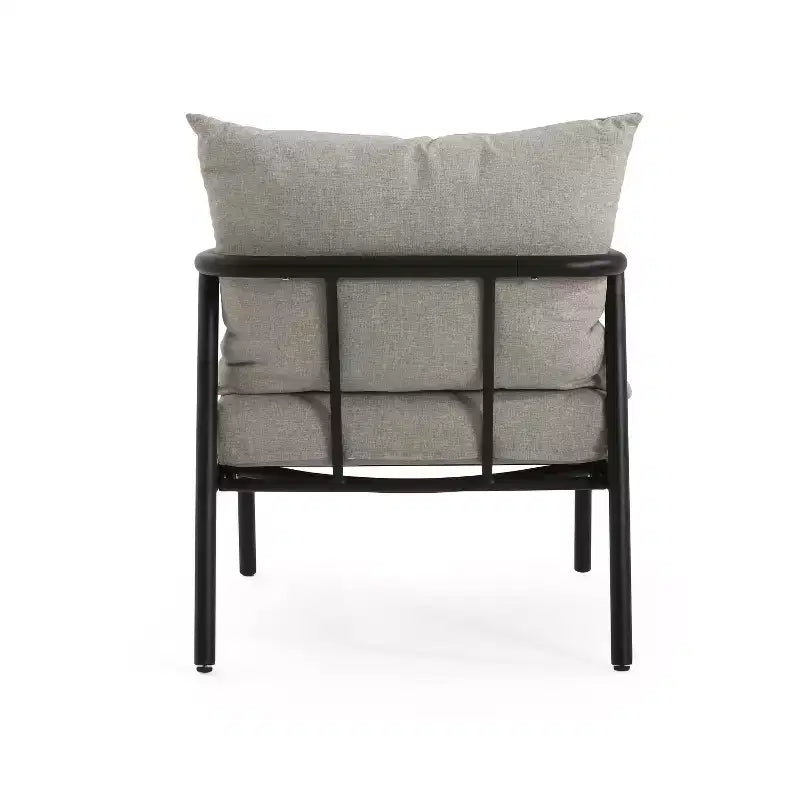 Christopher Knight Home 2pc Jansen Outdoor Patio Club Chair Aluminum Beige Black