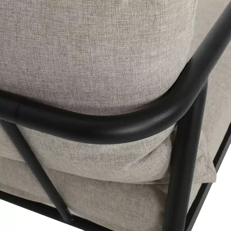 Christopher Knight Home 2pc Jansen Outdoor Patio Club Chair Aluminum Beige Black