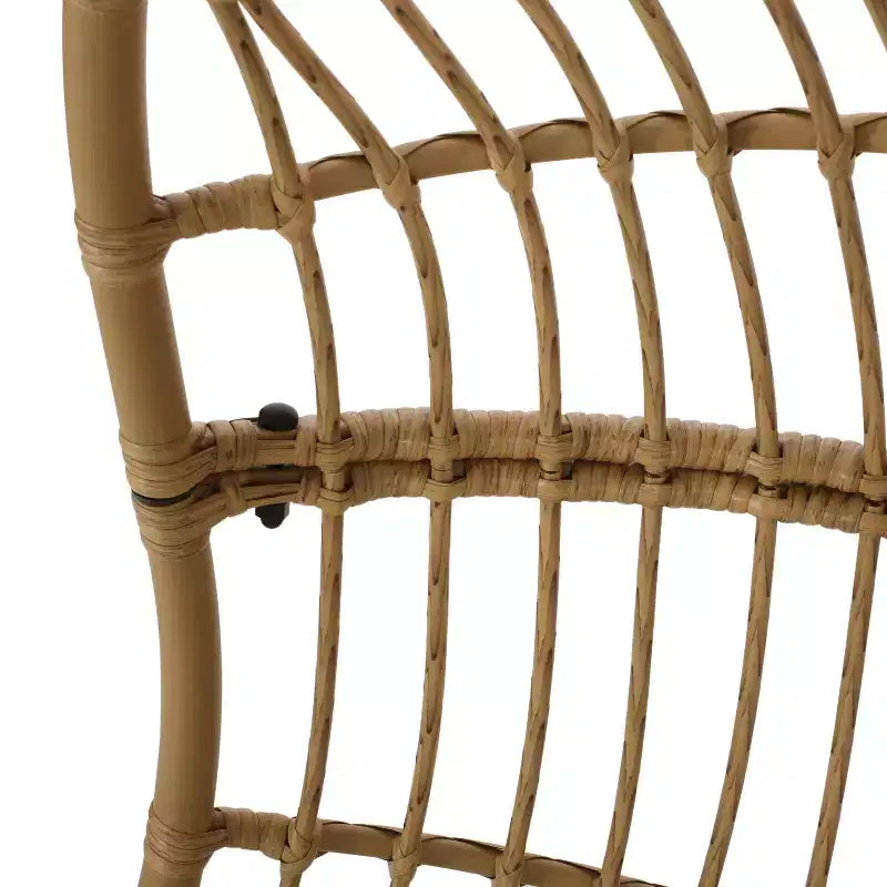 Christopher Knight Home Crumpton Wicker Outdoor Hanging Basket Chair with Cushions Light Brown/Beige