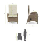 Greemotion 2pc Garda Gas Spring Assisted Reclining Outdoor Cushioned Patio Chair Beige: Aluminum Frame, UV & Weather-Resistant