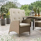 Greemotion 2pc Garda Gas Spring Assisted Reclining Outdoor Cushioned Patio Chair Beige: Aluminum Frame, UV & Weather-Resistant
