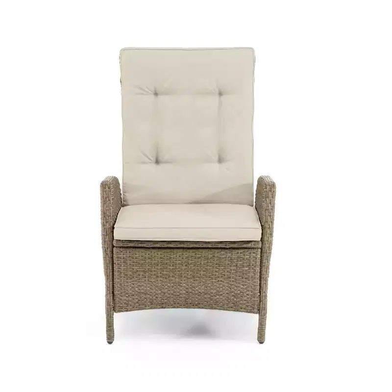 Greemotion 2pc Garda Gas Spring Assisted Reclining Outdoor Cushioned Patio Chair Beige: Aluminum Frame, UV & Weather-Resistant