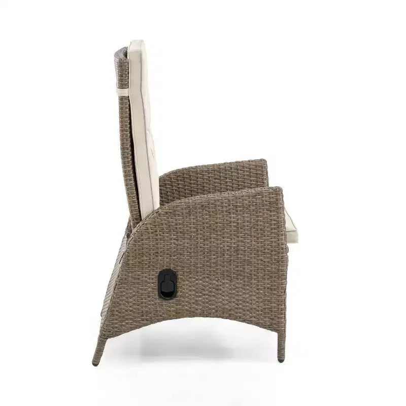 Greemotion 2pc Garda Gas Spring Assisted Reclining Outdoor Cushioned Patio Chair Beige: Aluminum Frame, UV & Weather-Resistant