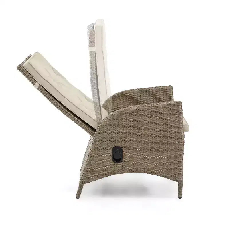 Greemotion 2pc Garda Gas Spring Assisted Reclining Outdoor Cushioned Patio Chair Beige: Aluminum Frame, UV & Weather-Resistant