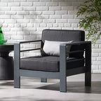 Christopher Knight Home Cape Coral Outdoor Aluminum Club Chair with Water-Resistant Cushions
