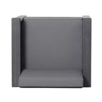 Christopher Knight Home Louver Outdoor Club Chairs with Cushions Acacia Wood Dark Gray