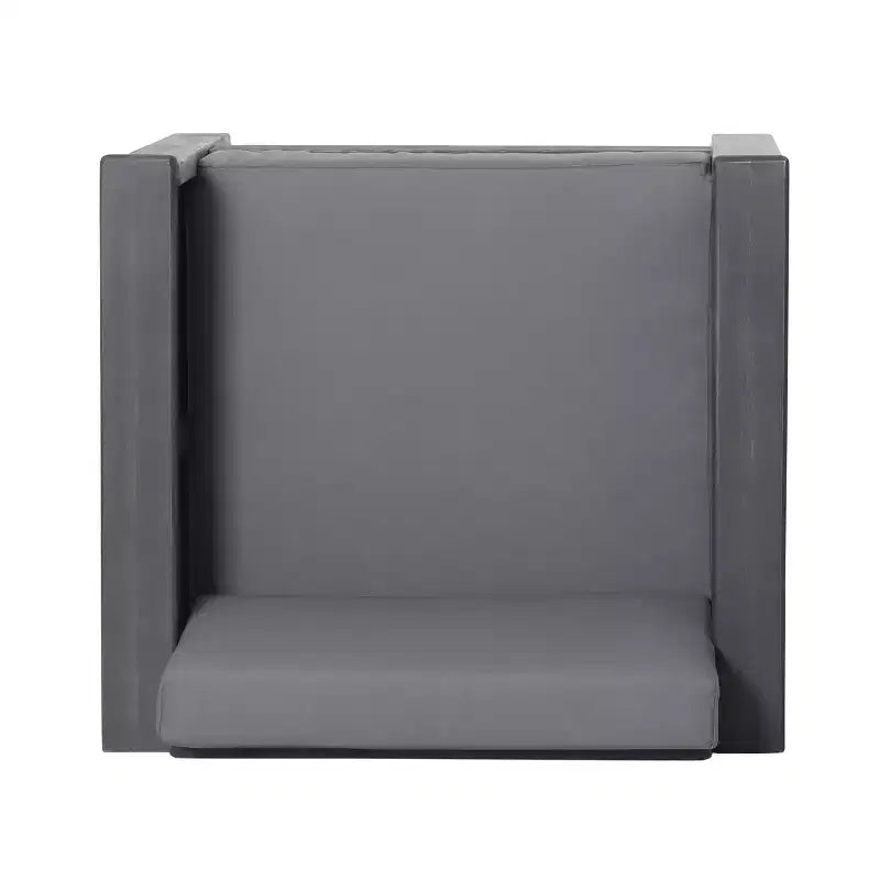 Christopher Knight Home Louver Outdoor Club Chairs with Cushions Acacia Wood Dark Gray