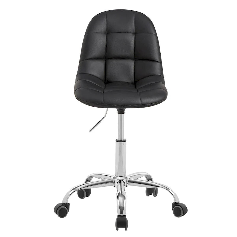 Chaise de bureau à domicile sans accoudoirs Javlergo, chaise de bureau d'ordinateur réglable en hauteur avec roulettes