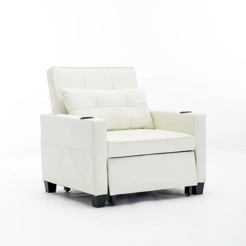 Futon Chair Bed Convertible Chair 3-in-1 Pull Out Sleeper Chair Beds with USB Ports