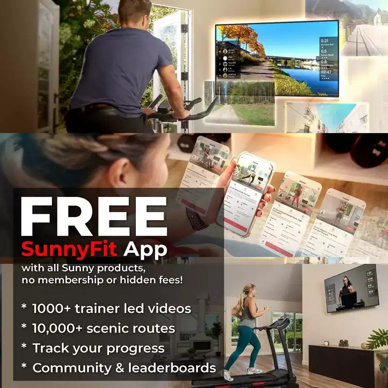 Sunny Health & Fitness Smart Compact Treadpad Electric Treadmill