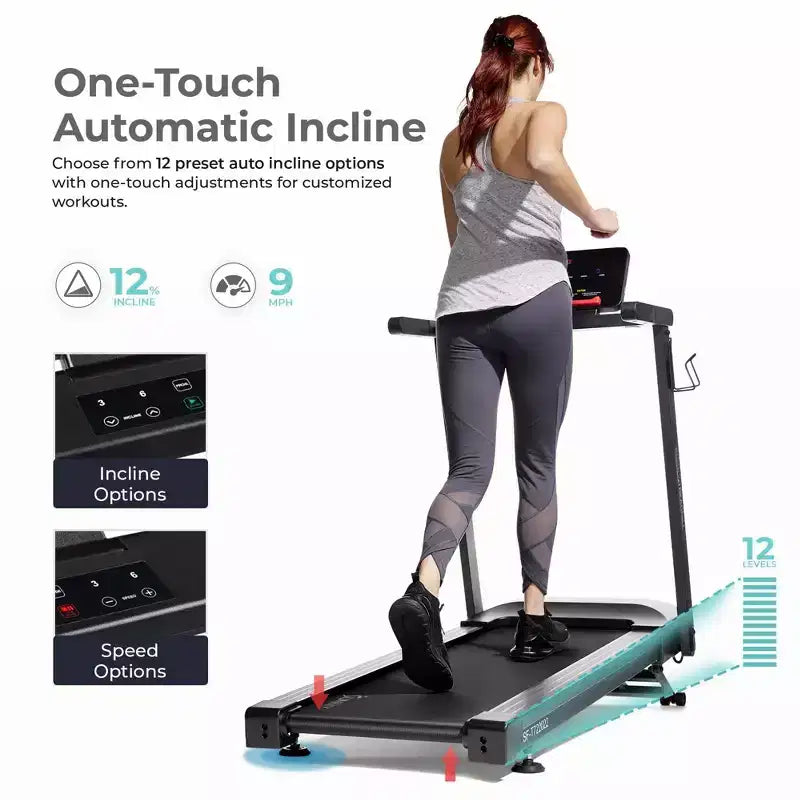Sunny Health & Fitness Interactive Slim Auto Incline Treadmill