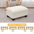 Ensembles de meubles de salon, Canapé modulaire sectionnel avec pouf pour salon, Canapé-lit convertible