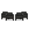 Christopher Knight Home Aria Outdoor Aluminum Club Chair with Cushions (Set of 4), Black/Dark Gray