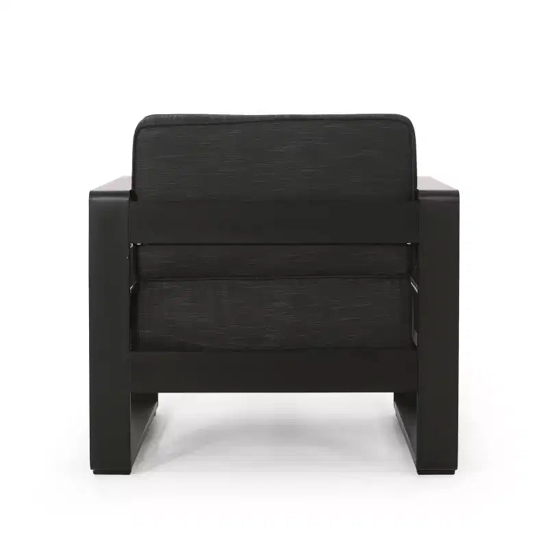 Christopher Knight Home Aria Outdoor Aluminum Club Chair with Cushions (Set of 4), Black/Dark Gray