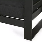 Christopher Knight Home Aria Outdoor Aluminum Club Chair with Cushions (Set of 4), Black/Dark Gray