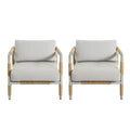 Christopher Knight Home Wevin Aluminum Chair with Cushions (Set of 2), Light Grey