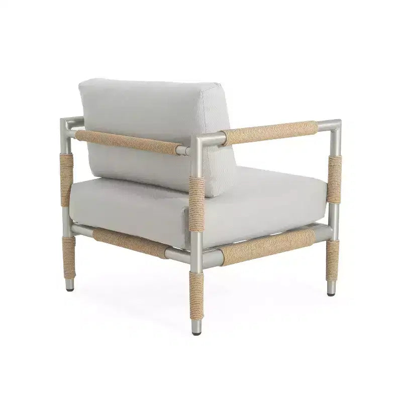 Christopher Knight Home Wevin Aluminum Chair with Cushions (Set of 2), Light Grey