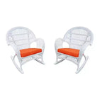 HomeStock Wicker Rocker Chair with Cushion - Set of 2