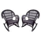 HomeStock Wicker Rocker Chair with Cushion - Set of 2