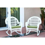 HomeStock Wicker Rocker Chair with Cushion - Set of 2