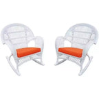 HomeStock Wicker Rocker Chair with Cushion - Set of 2