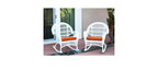 HomeStock Wicker Rocker Chair with Cushion - Set of 2