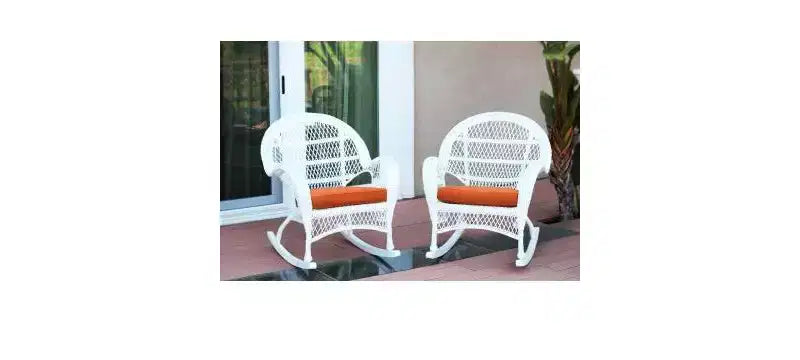 HomeStock Wicker Rocker Chair with Cushion - Set of 2