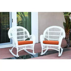 HomeStock Wicker Rocker Chair with Cushion - Set of 2