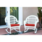 HomeStock Wicker Rocker Chair with Cushion - Set of 2