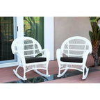 HomeStock Wicker Rocker Chair with Cushion - Set of 2